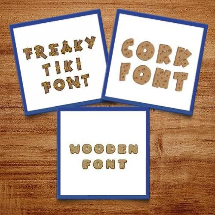 Wood Pack Embroidery Font Bundle - Playful Wood-Themed Lettering (3 Fonts) - BX font, PES & 12 formats