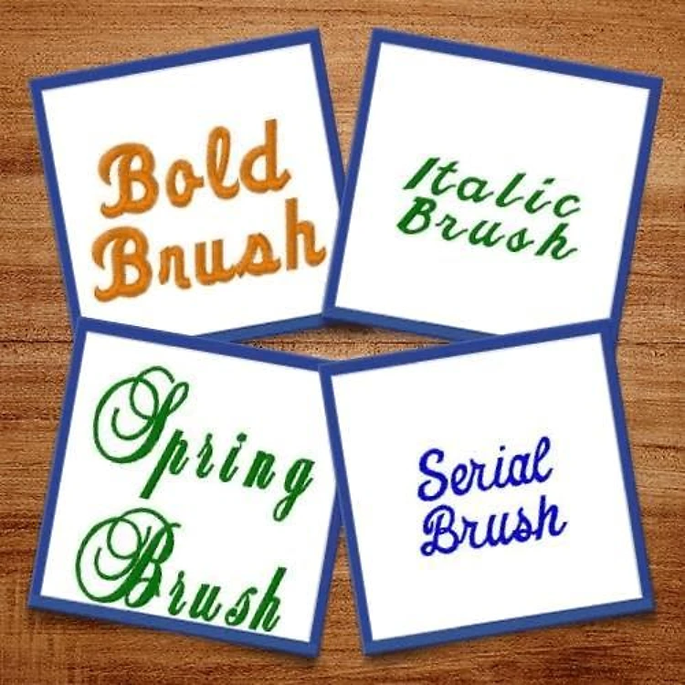 Brush Fonts I Embroidery Font Bundle - Elegant & Playful Brush Lettering Styles (4 Fonts) - PES, DST & 9 formats