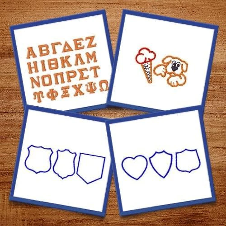 Shapes, Borders and Symbols Embroidery Font Bundle - Playful Letters & Whimsical Designs (5 Fonts) - Home Format, PES, DST & 9 formats