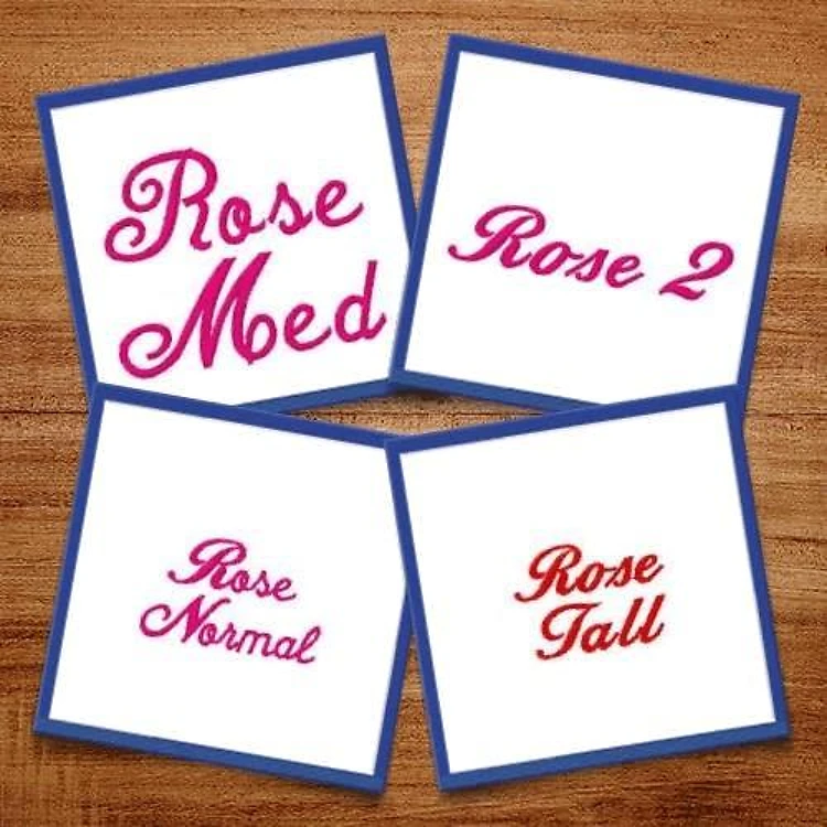 Rose Fonts Embroidery Font Bundle - Elegant Script & Floral Lettering (4 Fonts) - PES, DST & 9 formats