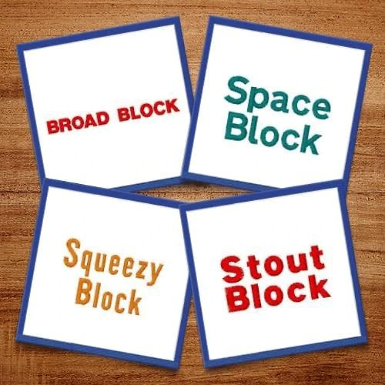 Block Fonts I Embroidery Font Bundle - Distinct Block Styles (5 Fonts) - PES, DST & 9 formats