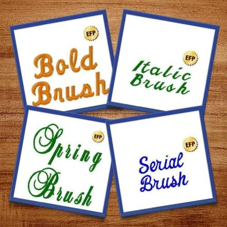 Brush Fonts I Embroidery Font Bundle - Elegant Brush Scripts & Casual Lettering (4 Fonts) - ELP