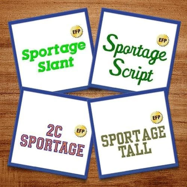 Sportage Fonts Embroidery Font Bundle - Sportage Lettering Styles (4 Fonts) - EFP Fonts
