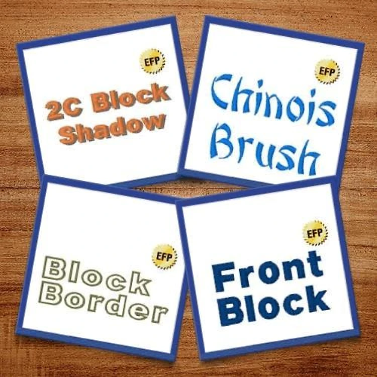 Block Fonts II Embroidery Font Bundle - Bold Block & Shadow Styles (5 Fonts) - ELP