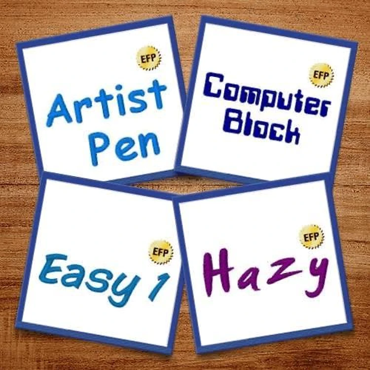 Handwritten fonts Embroidery Font Bundle - Playful Handwritten Styles (4 Fonts) - ELP