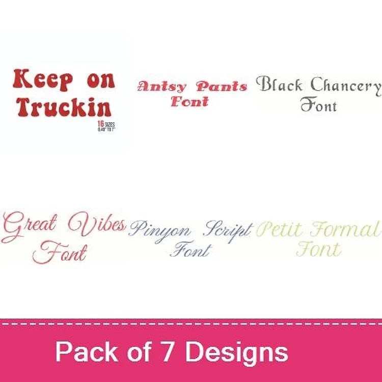 Script & Playful Fonts Embroidery Font Bundle - Playful and Decorative Lettering Styles (7 Fonts) - Home Format