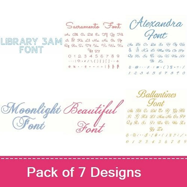 Elegant Fonts Embroidery Font Bundle - Elegant Script & Decorative Lettering (7 Fonts) - Home Format