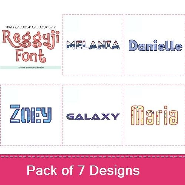 Playful Fonts Embroidery Font Bundle - Fun & Whimsical Lettering Styles (7 Fonts) - Home Format