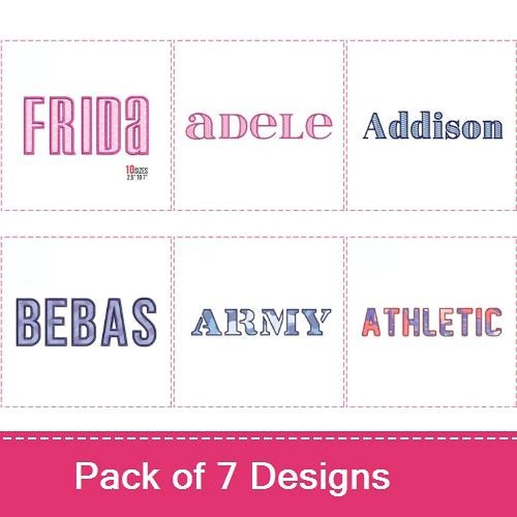 Monospaced Fonts Embroidery Font Bundle - Bold & Playful Typography (7 Fonts) - Home Format