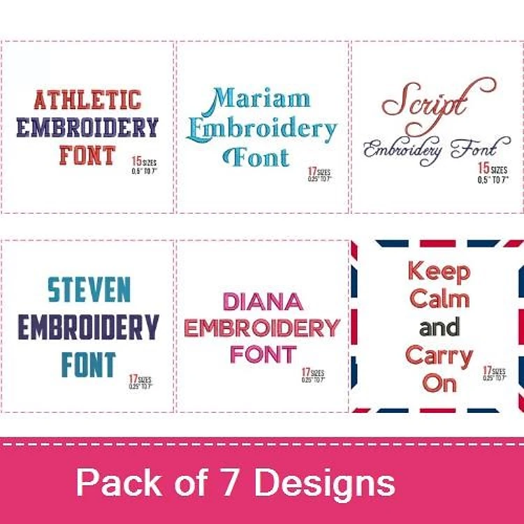 Script & Block Fonts Embroidery Font Bundle - Elegant Scripts & Bold Lettering (7 Fonts) - Home Format