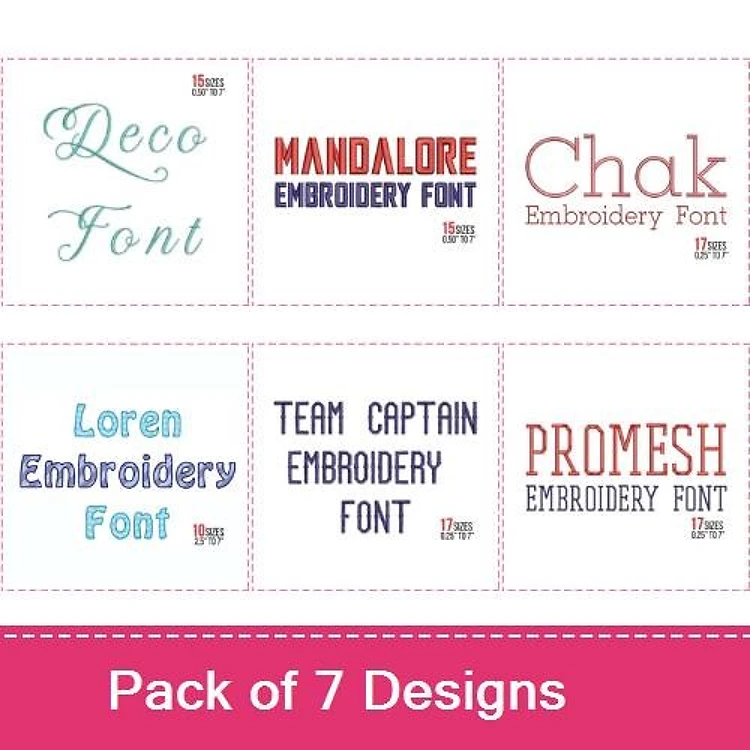 Serif Block & Deco Fonts Embroidery Font Bundle - Modern Block & Elegant Deco Styles (7 Fonts) - Home Format
