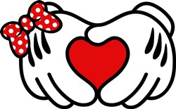 Minnie Heart Hand SVG cut file at EmbroideryDesigns.com