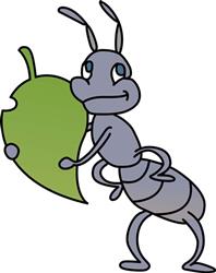 ANT WITH LEAF