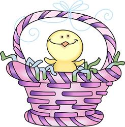 CHICK IN EASTER BASKET