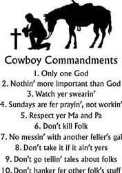 COWBOY COMMANDMENTS