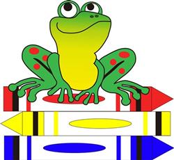 FROG ON CRAYONS