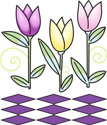 SPRING TULIPS KITCHEN BORDER