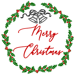 Merry Christmas Wreath SVG cut file at EmbroideryDesigns.com ...