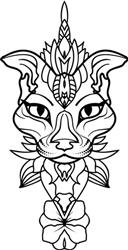 Cat Head Outline