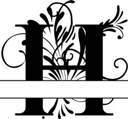 Elegant Split Letter H
