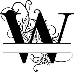 Elegant Split Letter W
