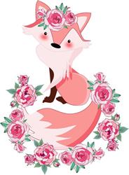 Fox Surrounded With Roses