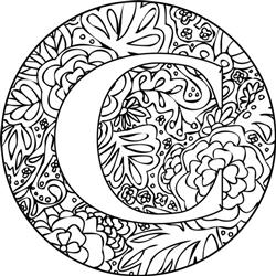 Mandala Monogram Letter C