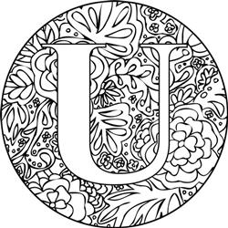 Mandala Monogram Letter U