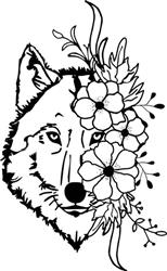 Wolf With Flowers