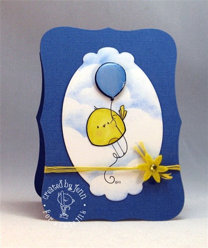 Balloon Birdie Digital Stamp for Card Making