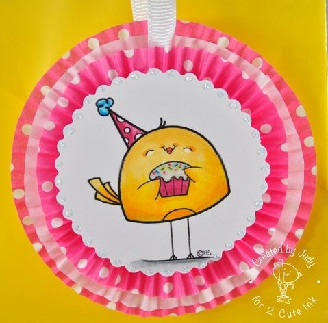 Cupcake Birdie Digital Stamp for Card Making