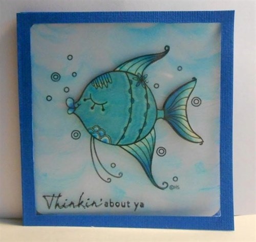 Angel Fish Doodle Digital Stamp For Card Making