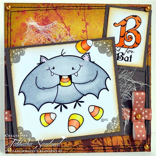 Candy Corn Bat Digital Stamp for Card Making