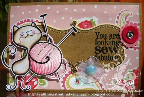 Cat Knit Digital Stamp