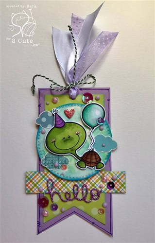Birthday Turtle Digital Stamp
