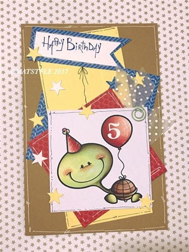 Birthday Turtle Digital Stamp