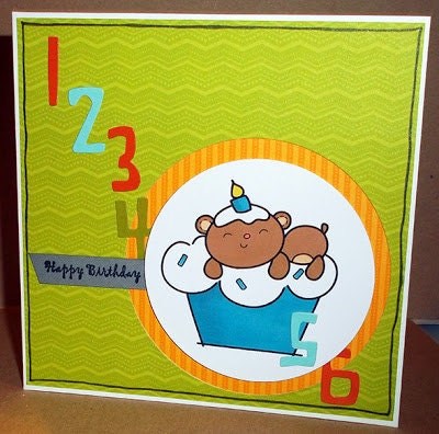 Cupcake Bear Digital Stamp