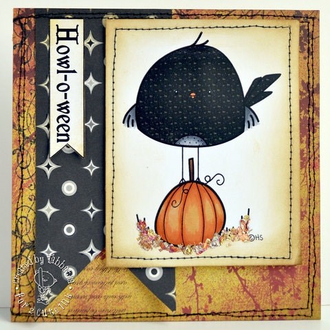 Black Birdie Digital Stamp for Card Making