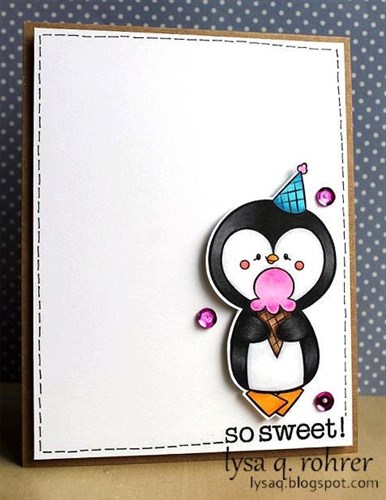 Birthday Penguin Digital Stamp