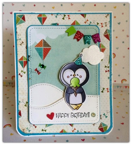 Birthday Penguin Digital Stamp