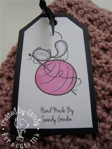 Crochet Cat Digital Stamp for Card Making