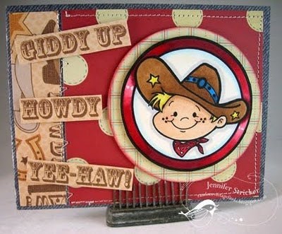 Cowboy Kid Digital Stamp for Card Making