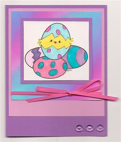 Easter Egg Chickie Digital Stamp for Card Making