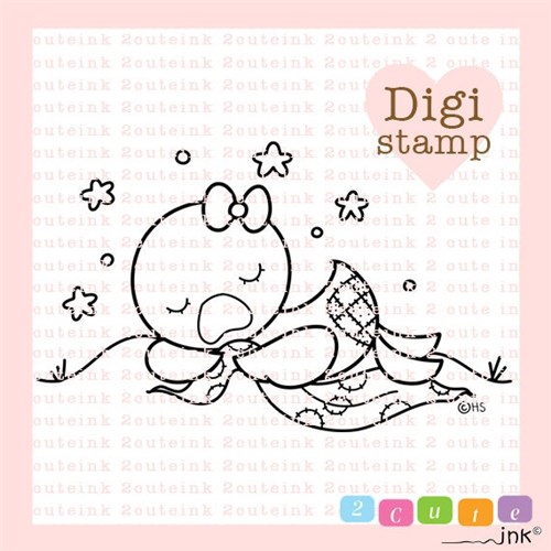 Sleepy Duck Digital Stamp