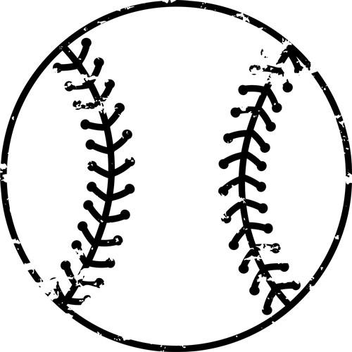 Distressed Baseball Ball Svg