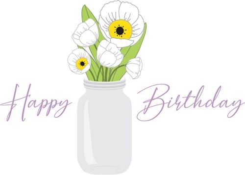 Happy Birthday Beautiful Flower Jar Card