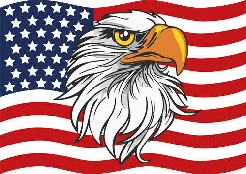 American Flag & Eagle SVG cut file at
