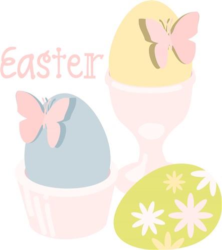 Easter Eggs With Butterflies Easter Eggs With Butterflies