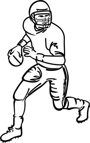 football player outline clip art