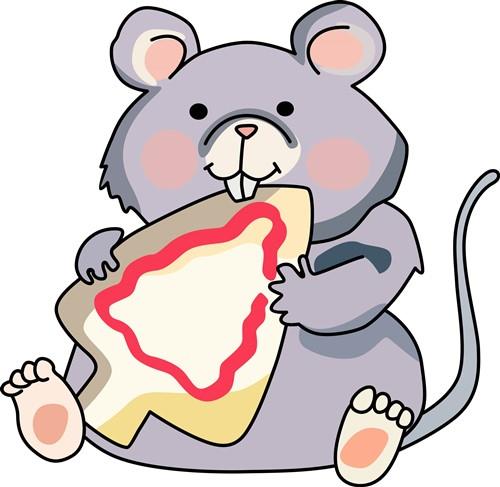 cartoon mouse eating cookie